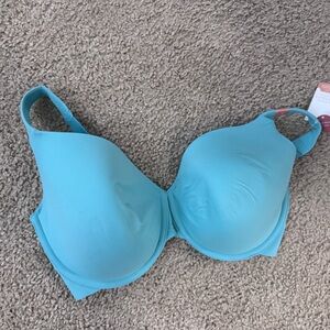 Seamless Blue Lightly Lined Full Coverage Bra
